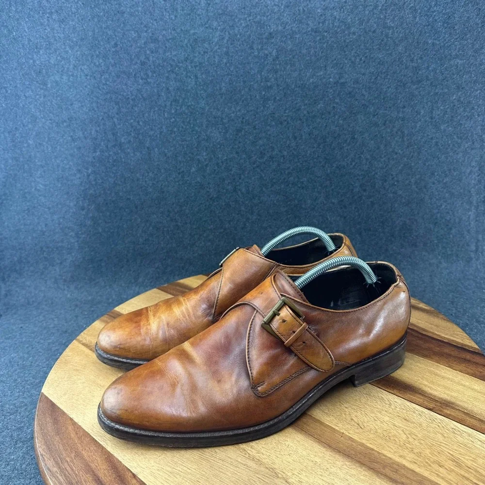 Vtg Cole Haan Air Madison Tan Monk Strap Loafers Sz 10 M Nikeair Derby Oxford